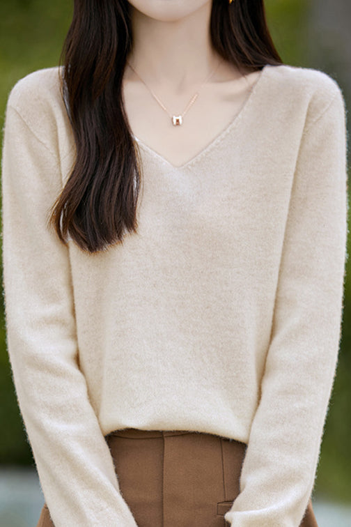 Solid-color versatile knitted shirt - liwisi