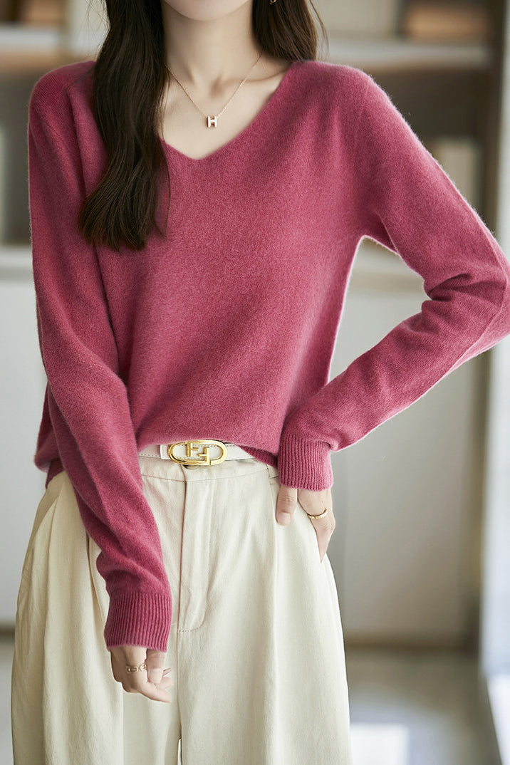 Solid-color versatile knitted shirt - liwisi