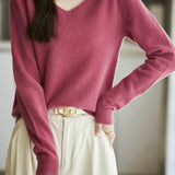 Solid-color versatile knitted shirt - liwisi