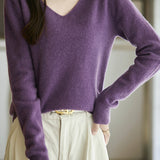 Solid-color versatile knitted shirt - liwisi