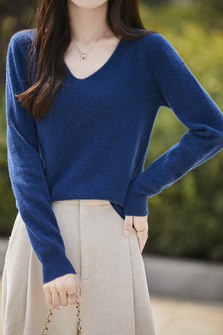 Solid-color versatile knitted shirt - liwisi