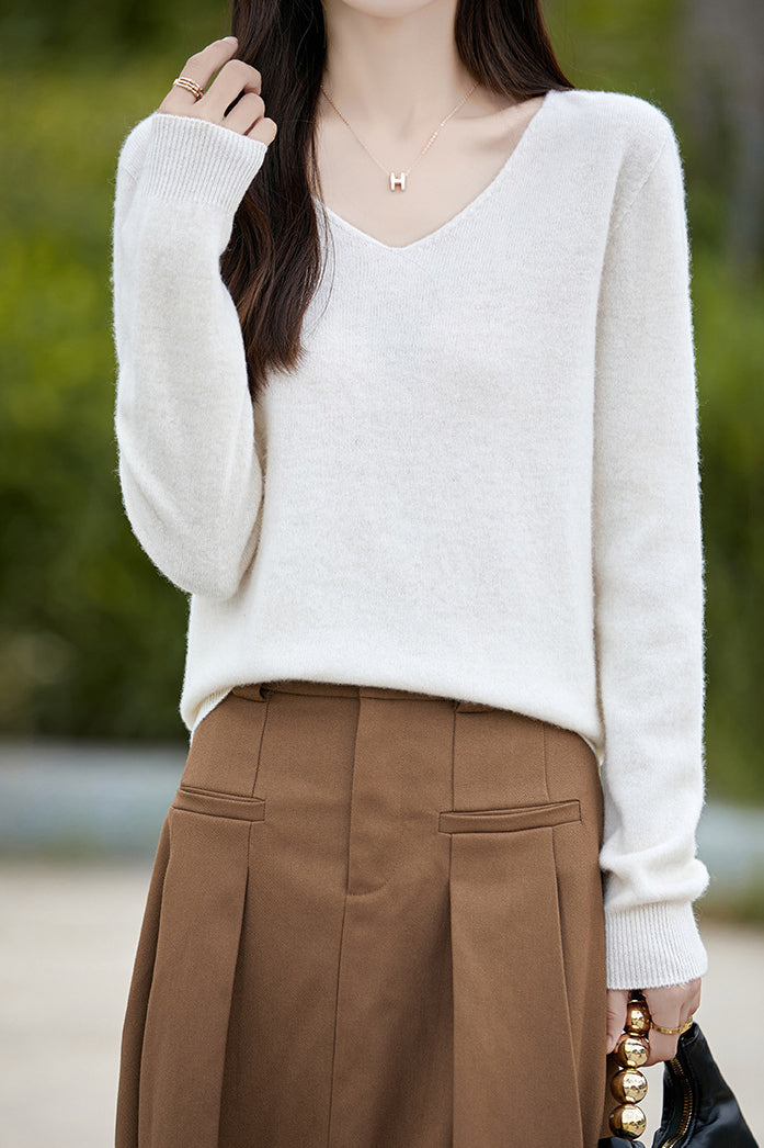 Solid-color versatile knitted shirt - liwisi