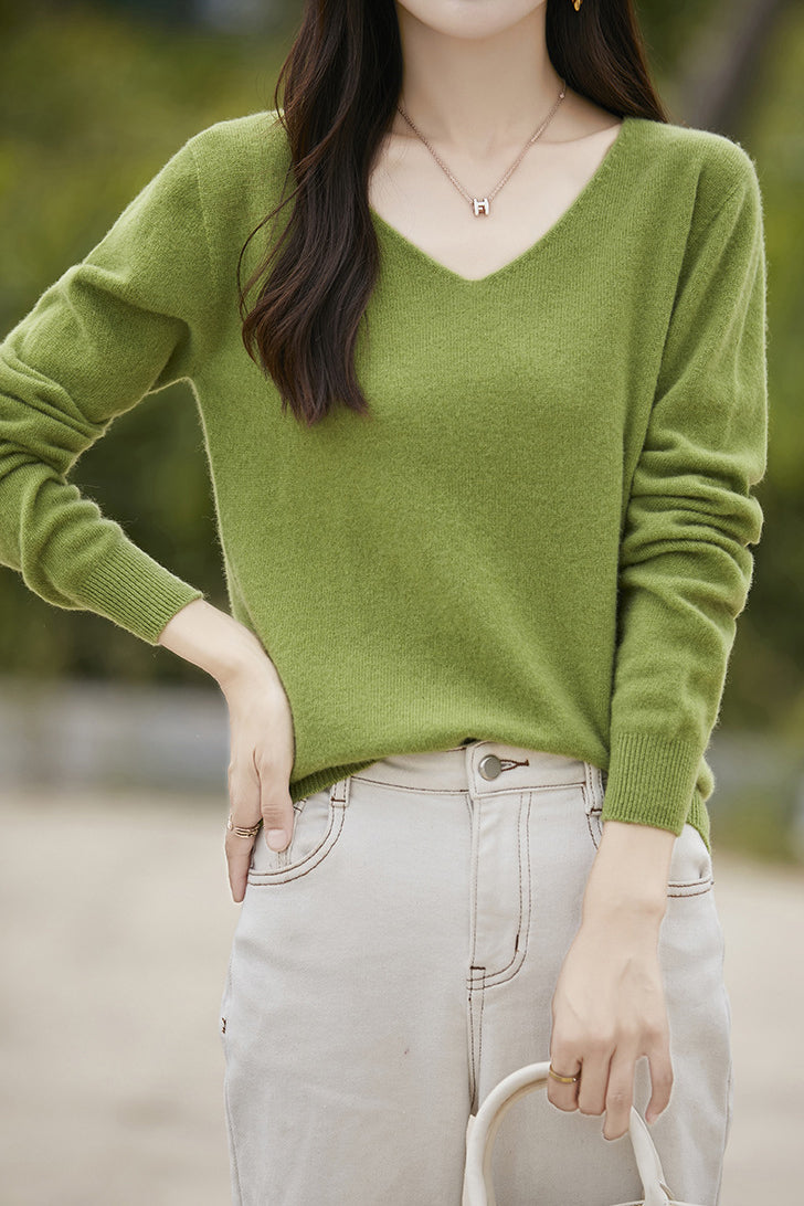 Solid-color versatile knitted shirt - liwisi