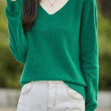 Solid-color versatile knitted shirt - liwisi