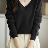 Solid-color versatile knitted shirt - liwisi