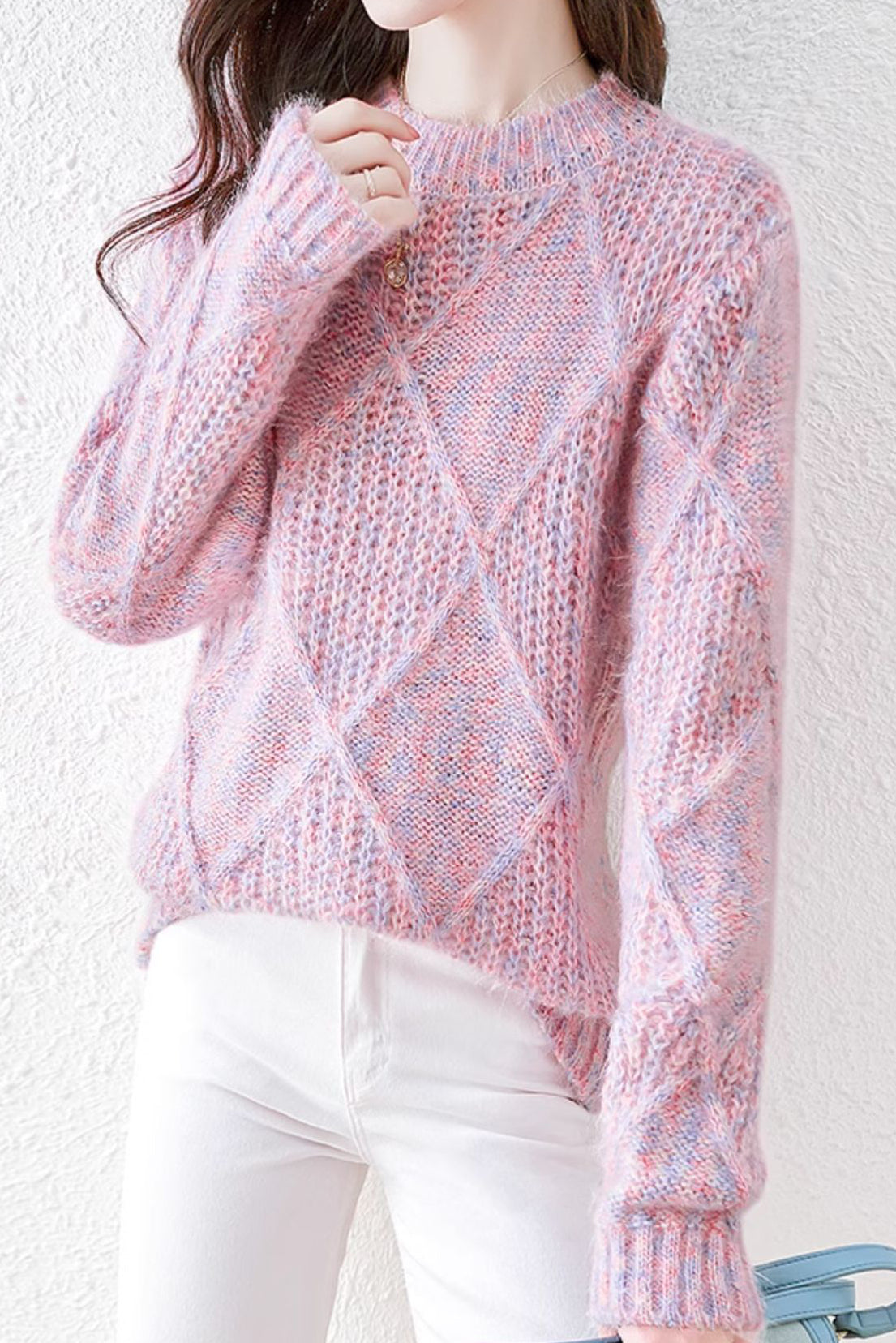 Lazy-style colored-dot knitted bottoming sweater - liwisi