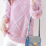 Lazy-style colored-dot knitted bottoming sweater - liwisi
