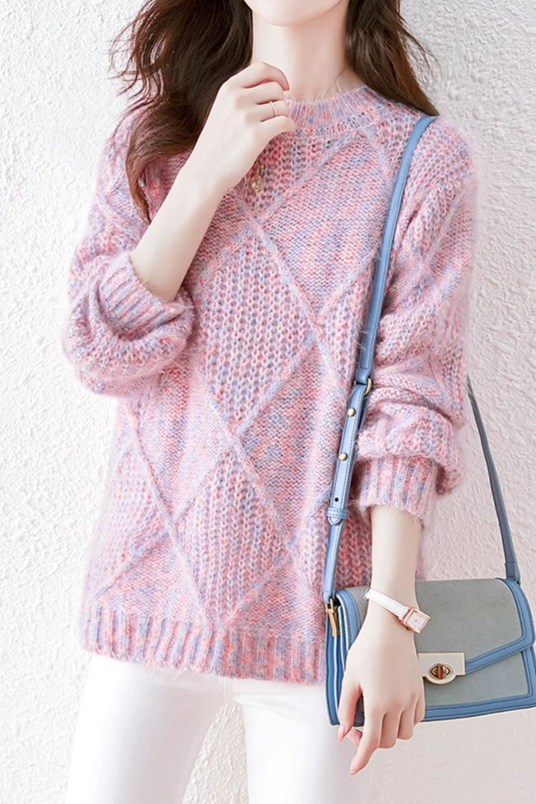Lazy-style colored-dot knitted bottoming sweater - liwisi
