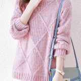 Lazy-style colored-dot knitted bottoming sweater - liwisi