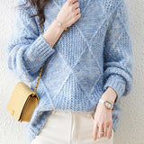 Lazy-style colored-dot knitted bottoming sweater - liwisi