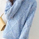 Lazy-style colored-dot knitted bottoming sweater - liwisi