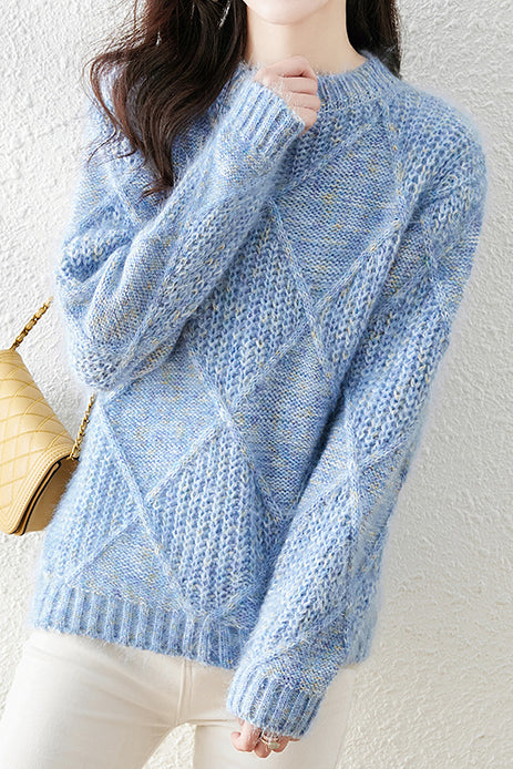 Lazy-style colored-dot knitted bottoming sweater - liwisi