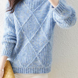 Lazy-style colored-dot knitted bottoming sweater - liwisi