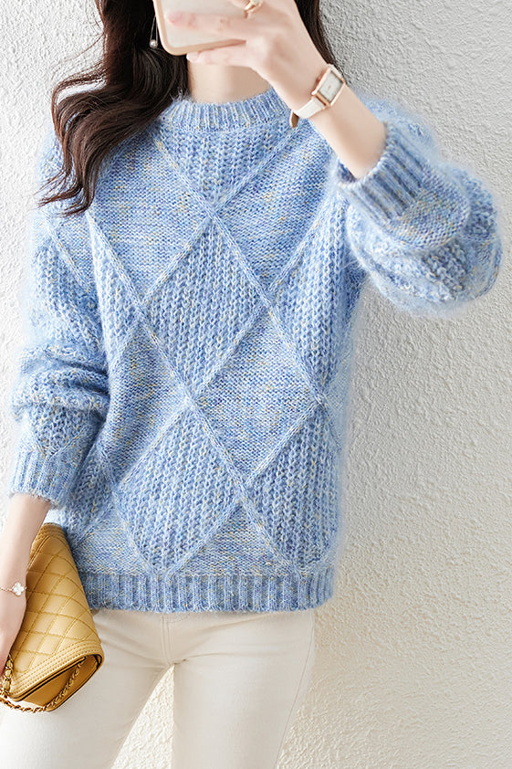 Lazy-style colored-dot knitted bottoming sweater - liwisi