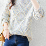 Lazy-style colored-dot knitted bottoming sweater - liwisi