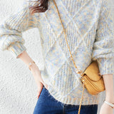 Lazy-style colored-dot knitted bottoming sweater - liwisi