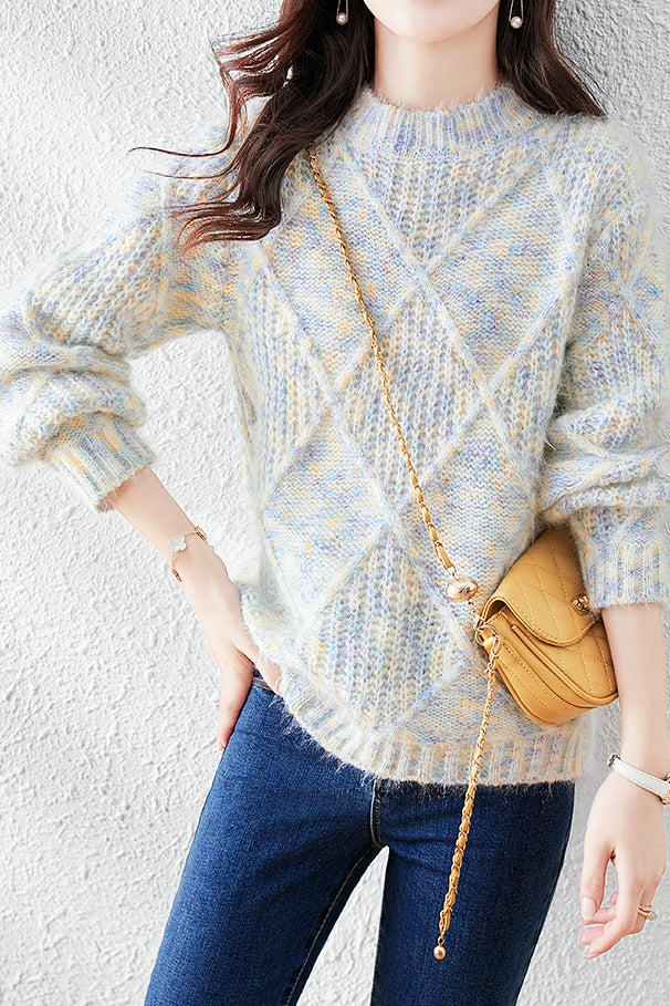 Lazy-style colored-dot knitted bottoming sweater - liwisi