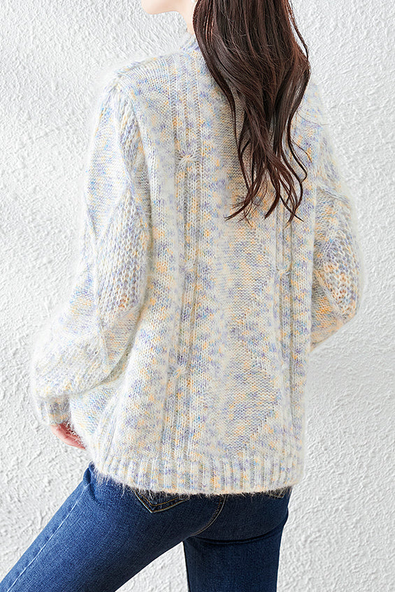 Lazy-style colored-dot knitted bottoming sweater - liwisi