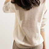 Fashion color-blocking knitted sweater - liwisi