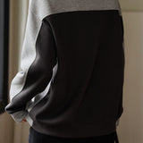 Casual color-blocked round-neck sweatshirt - liwisi