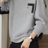 Casual color-blocked round-neck sweatshirt - liwisi