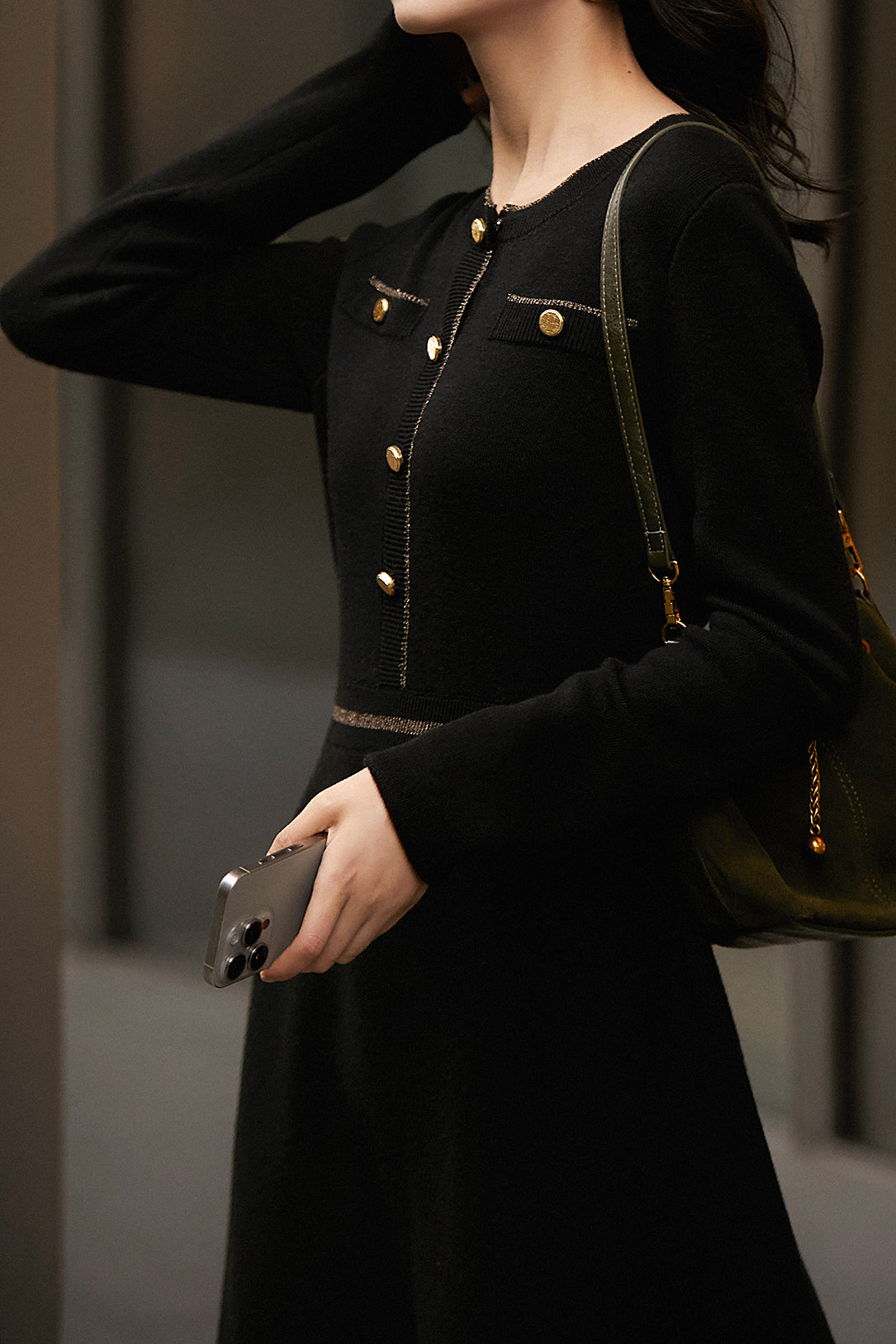 Elegant style knitted dress - liwisi