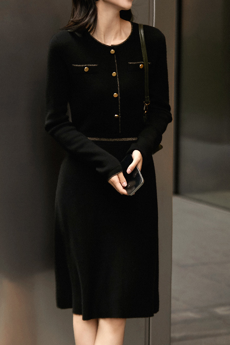 Elegant style knitted dress - liwisi