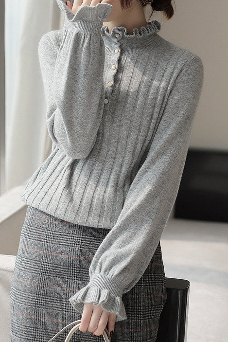 Jellyfish-collar French knitted sweater - liwisi