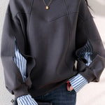 Irregular dividing line sweatshirt - liwisi