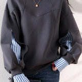 Irregular dividing line sweatshirt - liwisi