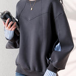Irregular dividing line sweatshirt - liwisi