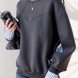 Irregular dividing line sweatshirt - liwisi