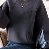 Irregular dividing line sweatshirt - liwisi