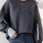 Irregular dividing line sweatshirt - liwisi