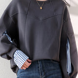 Irregular dividing line sweatshirt - liwisi
