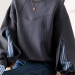 Irregular dividing line sweatshirt - liwisi
