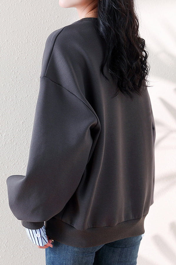 Irregular dividing line sweatshirt - liwisi
