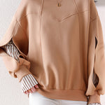 Irregular dividing line sweatshirt - liwisi