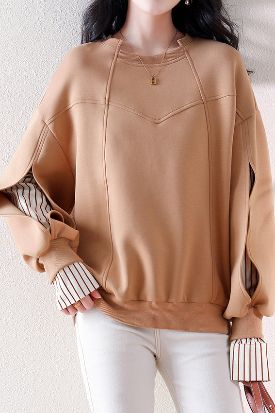 Irregular dividing line sweatshirt - liwisi