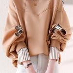 Irregular dividing line sweatshirt - liwisi