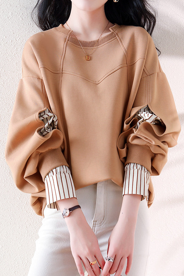 Irregular dividing line sweatshirt - liwisi