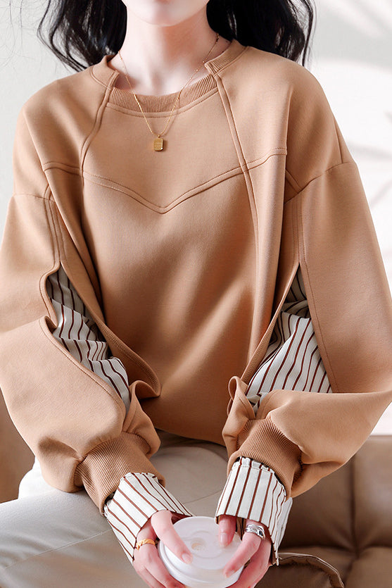 Irregular dividing line sweatshirt - liwisi