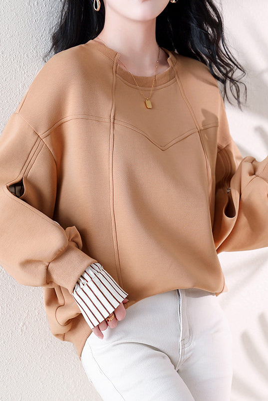 Irregular dividing line sweatshirt - liwisi