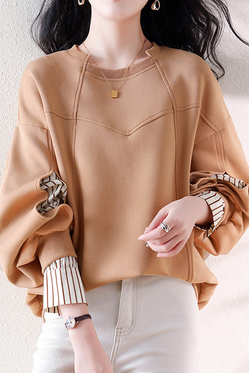 Irregular dividing line sweatshirt - liwisi