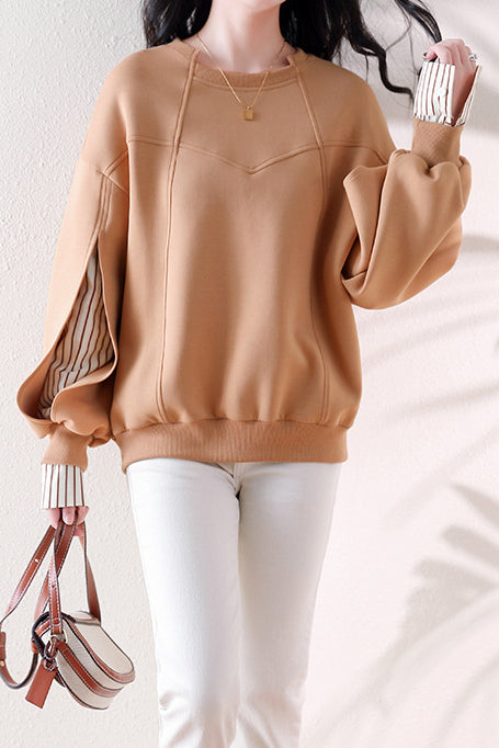 Irregular dividing line sweatshirt - liwisi