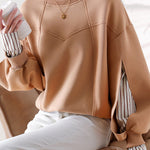 Irregular dividing line sweatshirt - liwisi