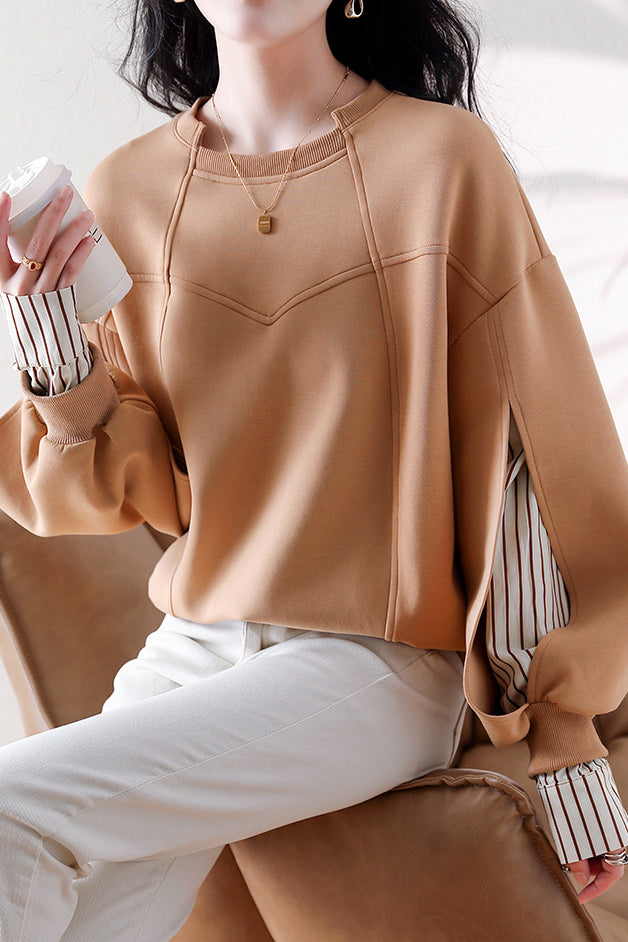 Irregular dividing line sweatshirt - liwisi