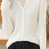 Round-neck knitted cardigan - liwisi