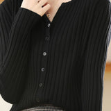 Round-neck knitted cardigan - liwisi