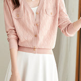 V-neck knitted cardigan - liwisi